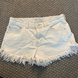 Free people white mid rise shorts